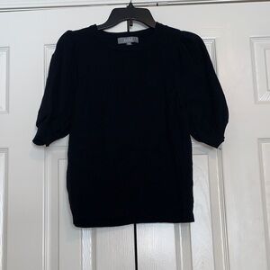Marled Black Short Sleeve Women's Top